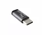 Preview: Set, USB C male to micro female + C female to micro male 2x USB adapter, aluminium, space grey, DINIC box with Euro hole